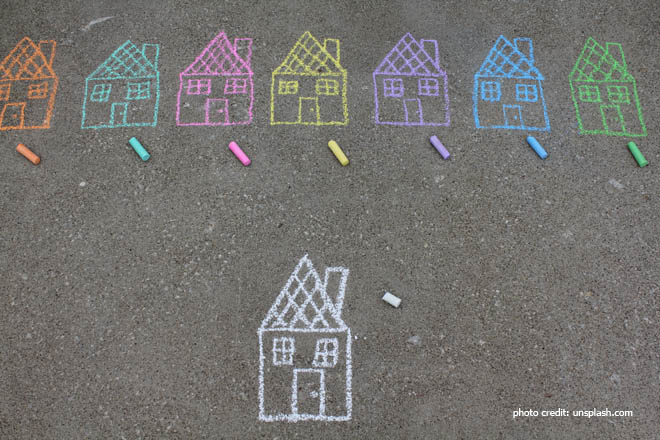 drawn-colored-houses-on-the-ground